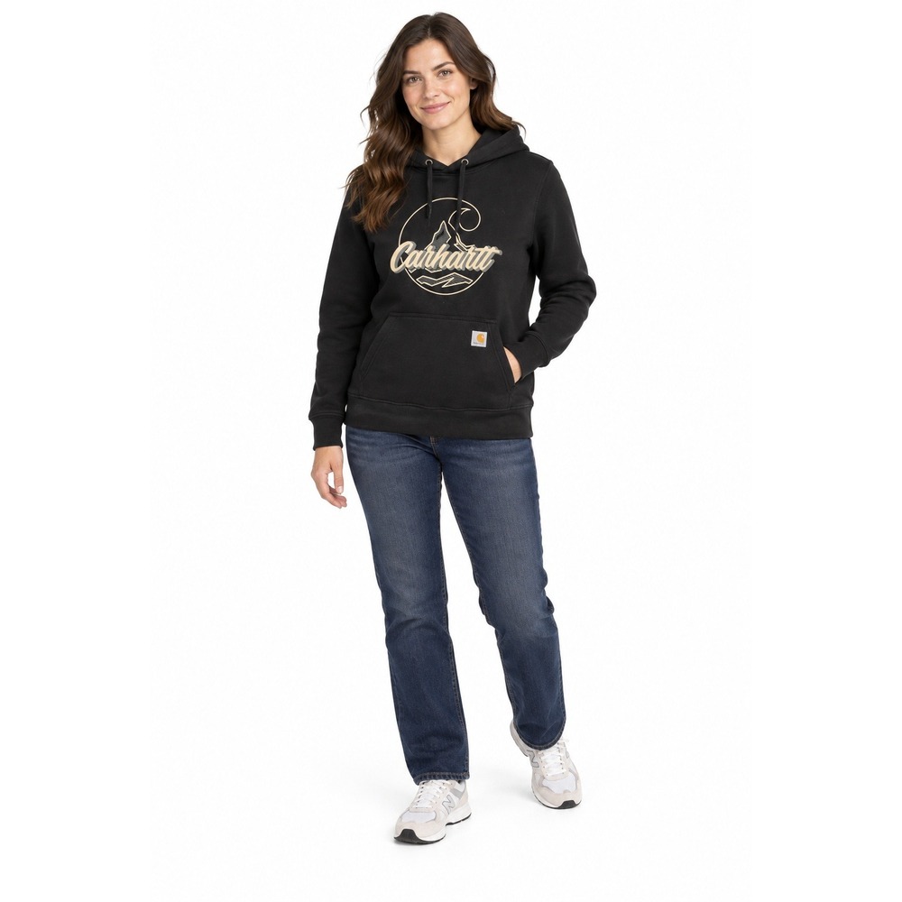 Carhartt Women's Relaxed Fit Mountain Graphic Hoodie Black M 8-10